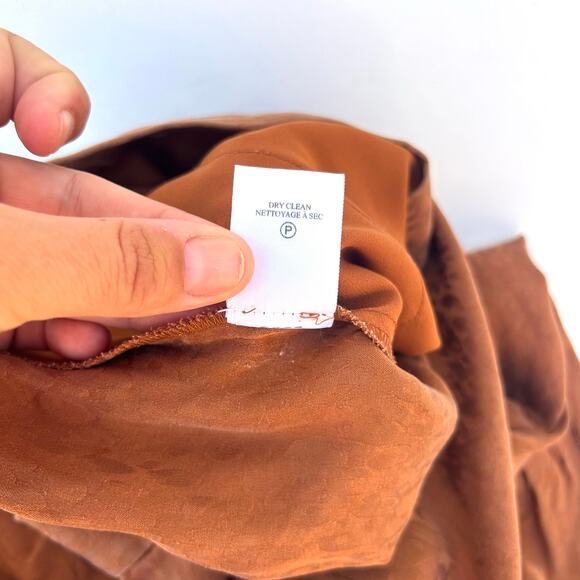 A.L.C. Silk Jameson Cropped Wide Leg Luxury Trousers Pants Rust Leopard 4 ALC - Picture 8 of 8